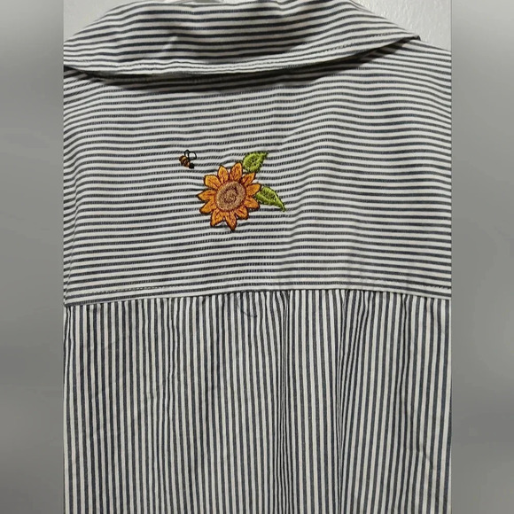 Breckenridge womens size 2X sunflowers embroidered button down shirt Grandmacore - Picture 5 of 8